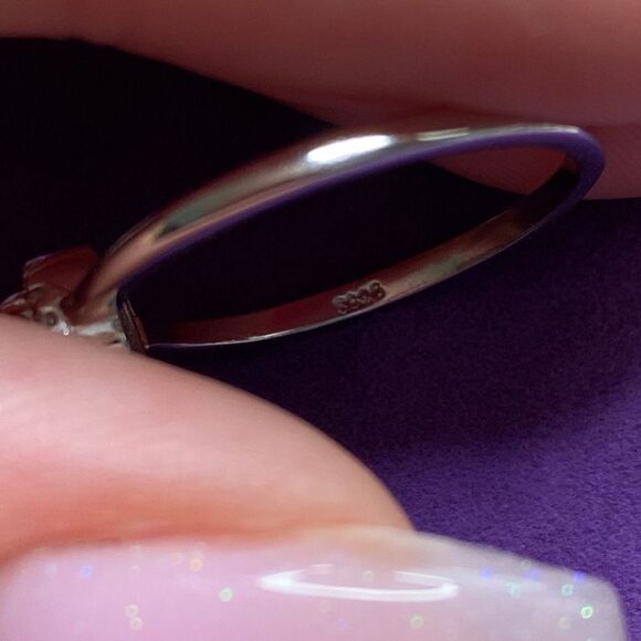 💛 925 CZ Halo Minimalist Stacking Ring - Picture 5 of 6